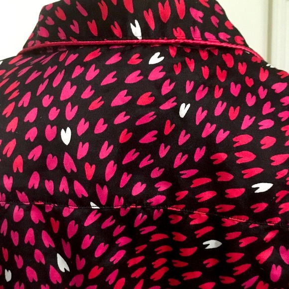 betsy Johnson Pajama Jacket Top floral button down size small preowned - Picture 2 of 6